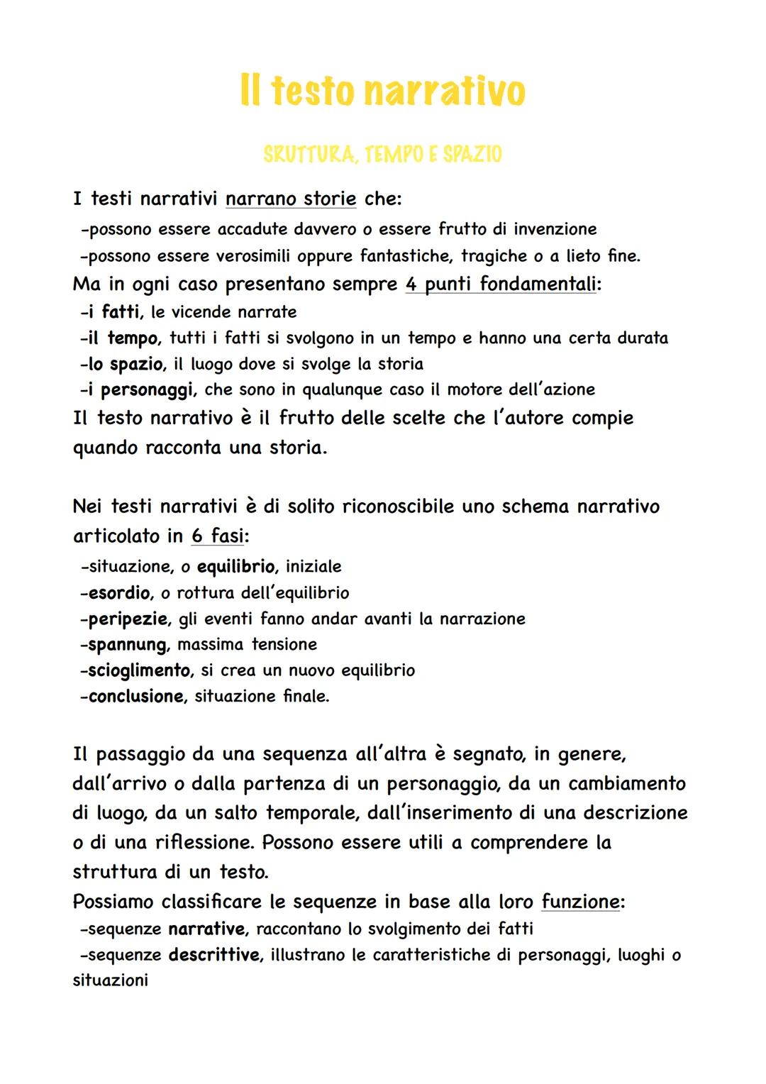 # Il testo narrativo

SRUTTURA, TEMPO E SPAZIO

I testi narrativi narrano storie che:

-possono essere accadute davvero o essere frutto di i