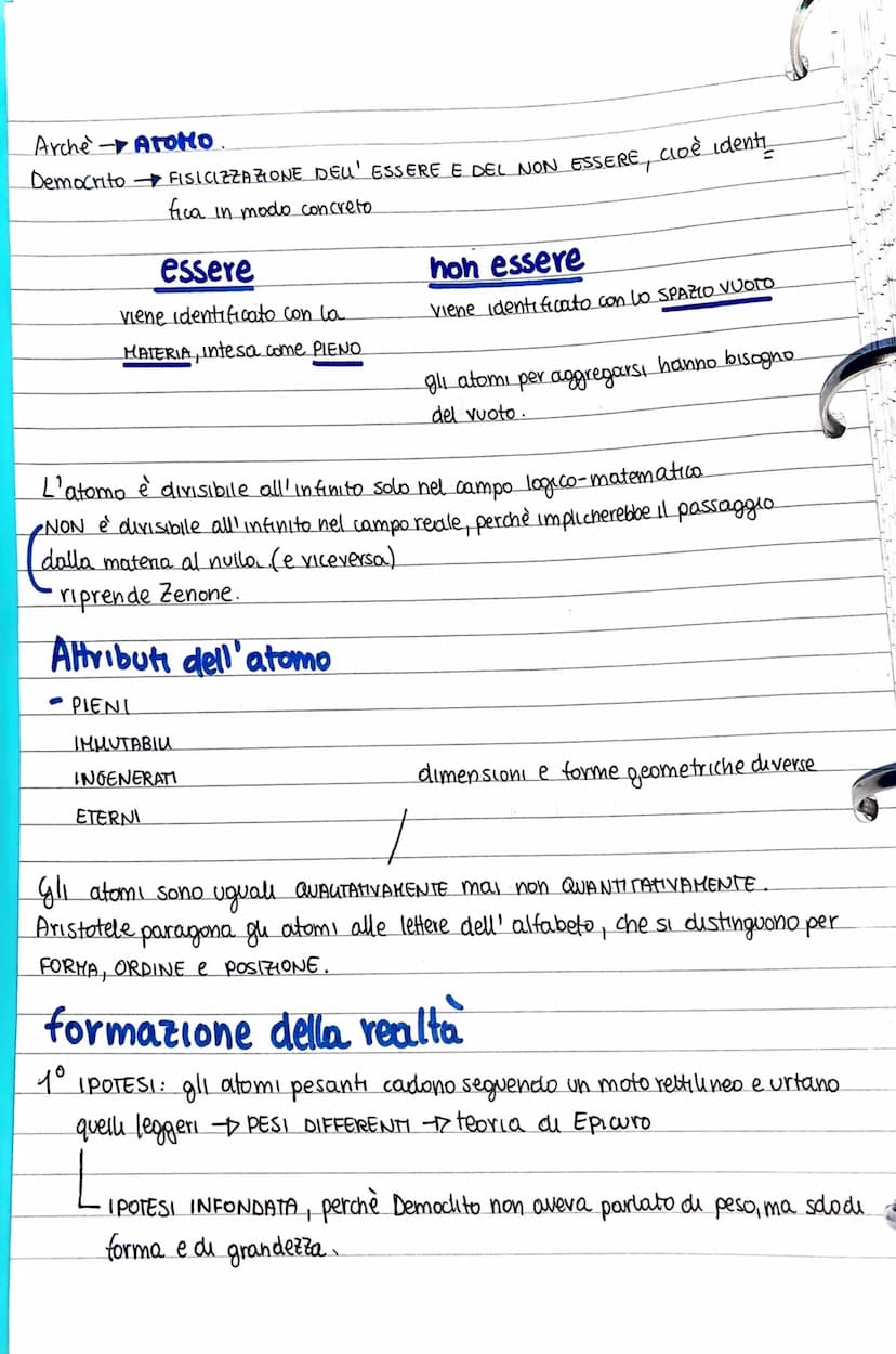 Tutti i filosofi prima de Socrate= presocratic
Democrito però è considerato un POST SOCRATICO
(1
1
perche?
Democrito
Democrito
studia la nat