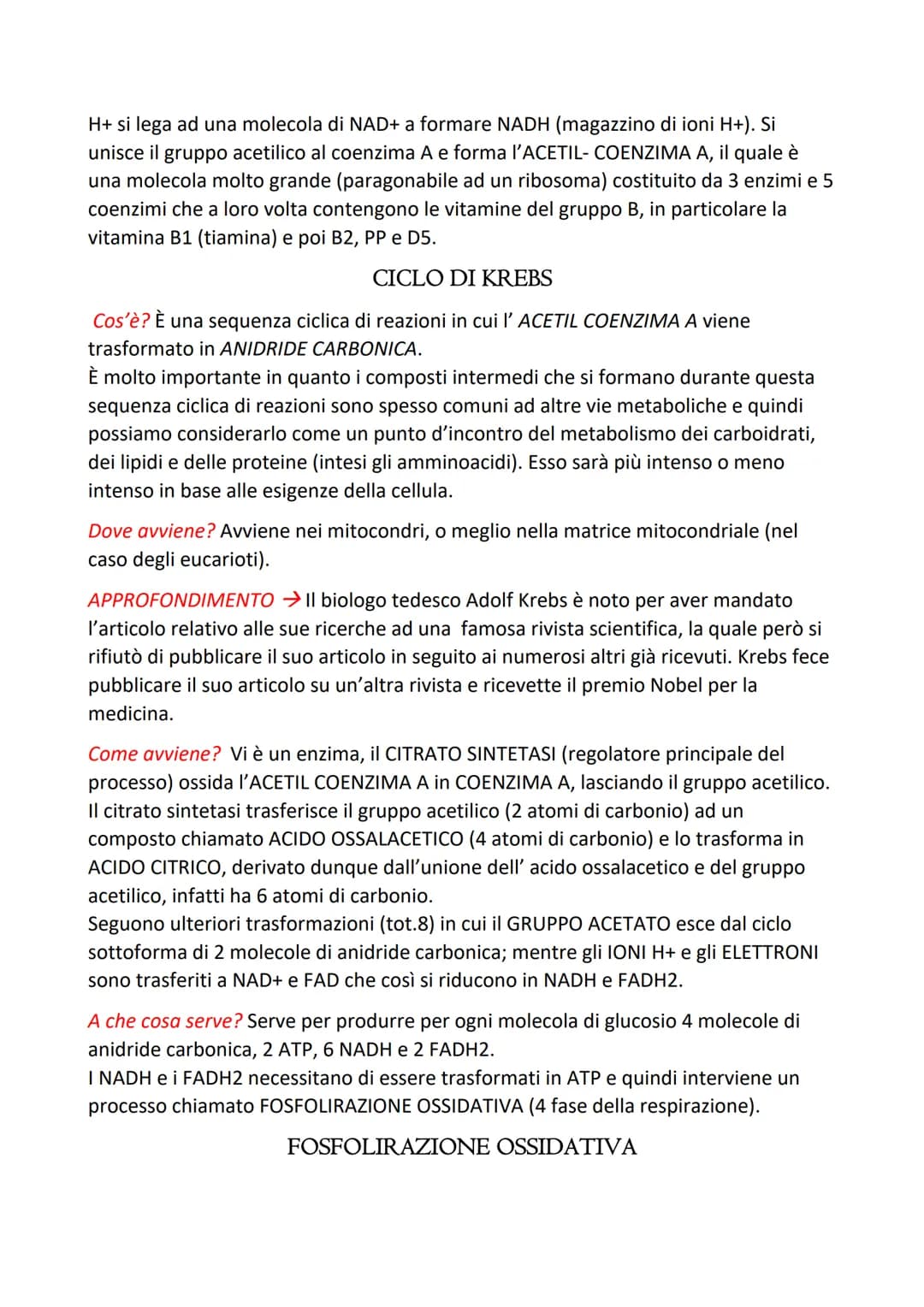LA RESPIRAZIONE CELLULARE
E' il processo mediante il quale una cellula, in presenza di ossigeno, trasforma
composti organici (prevalentement