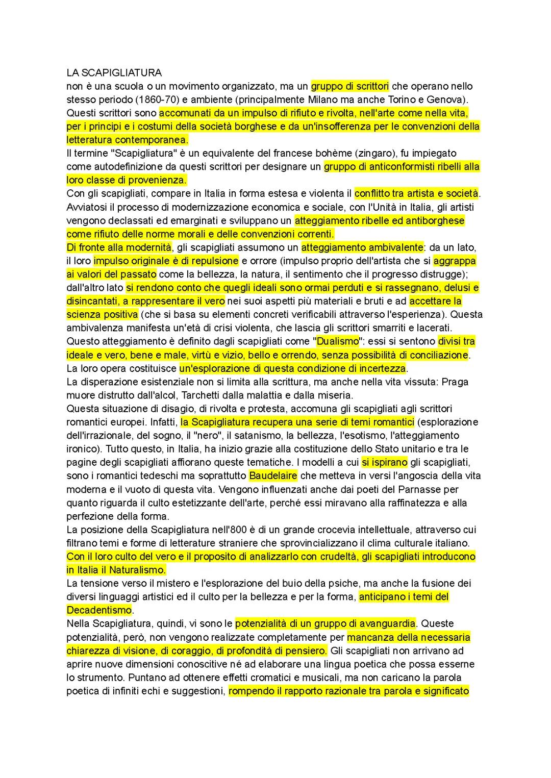 La Scapigliatura: Riassunto, Autori, Opere e Significato Letterario