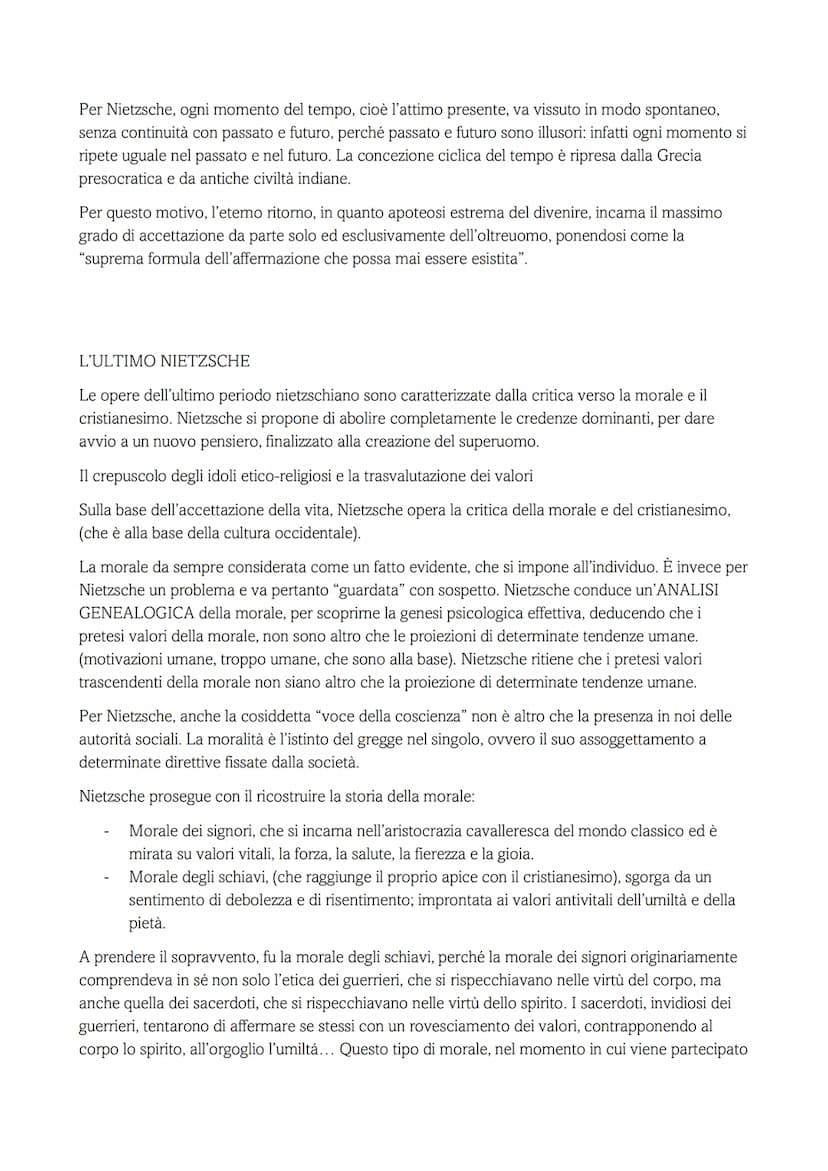NIETZSCHE
È lo spartiacque tra la filosofia tradizionale e il pensiero del 1900. È il filosofo più asistematico nella
storia della filosofia
