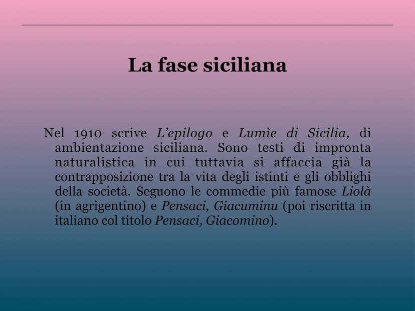 Il teatro di Pirandello
M Le fasi della produzione teatrale
La produzione teatrale pirandelliana si sviluppa in un arco temporale che va dag