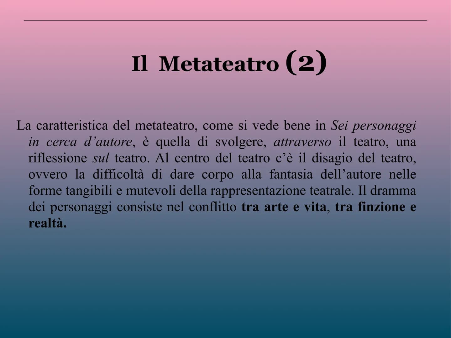 Il teatro di Pirandello
M Le fasi della produzione teatrale
La produzione teatrale pirandelliana si sviluppa in un arco temporale che va dag