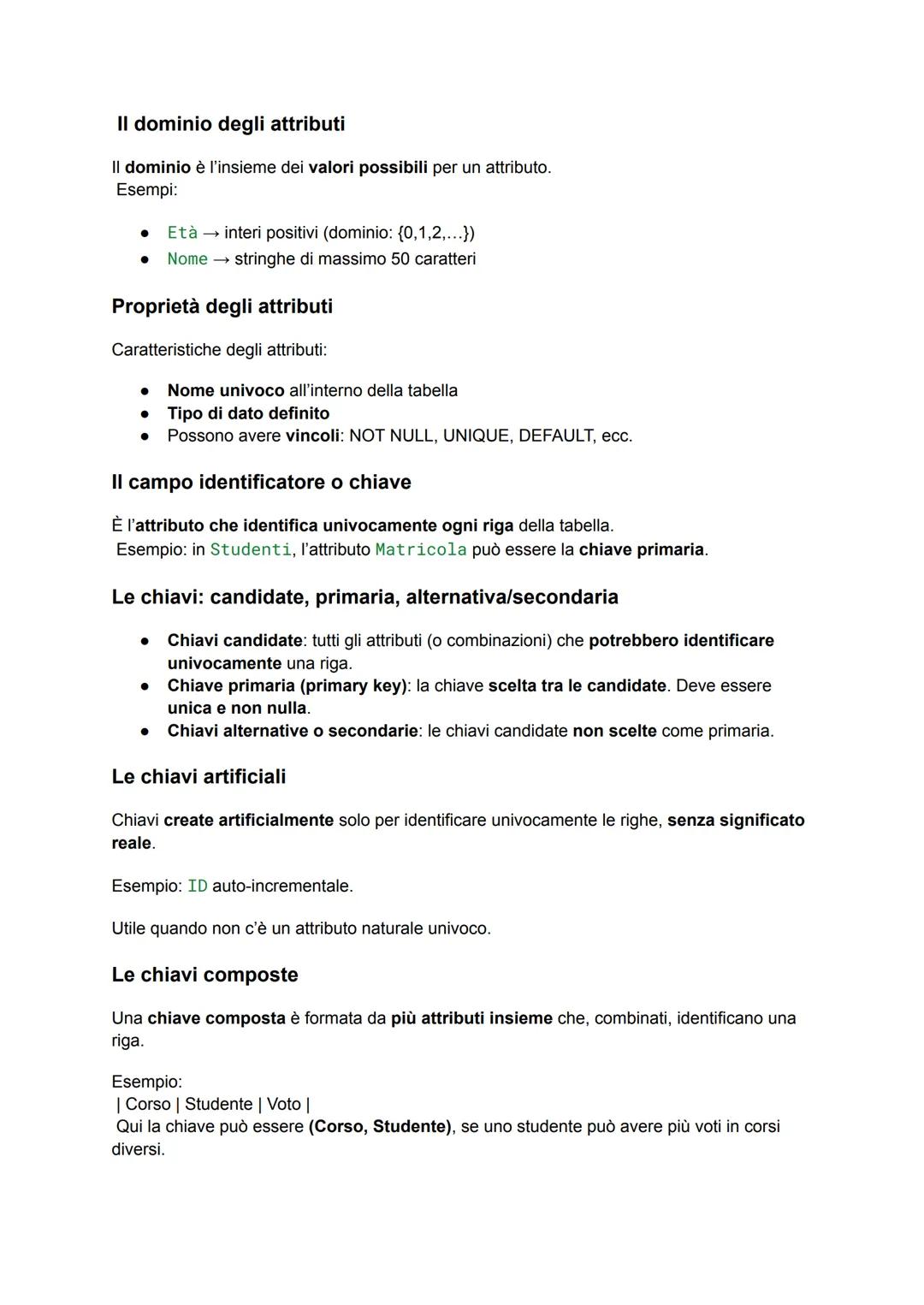 RIPASSO DI INFORMATICA PER MATURITA'
Un database (o base di dati) è un insieme organizzato di dati strutturati e correlati tra loro,
che ven