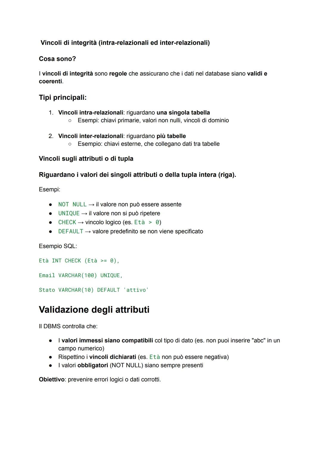 RIPASSO DI INFORMATICA PER MATURITA'
Un database (o base di dati) è un insieme organizzato di dati strutturati e correlati tra loro,
che ven