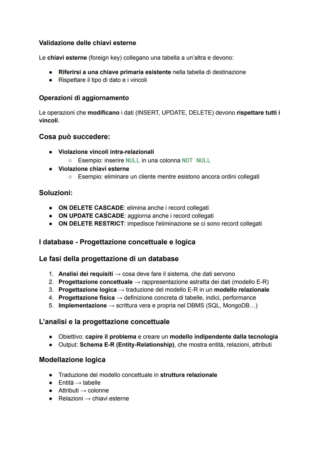 RIPASSO DI INFORMATICA PER MATURITA'
Un database (o base di dati) è un insieme organizzato di dati strutturati e correlati tra loro,
che ven