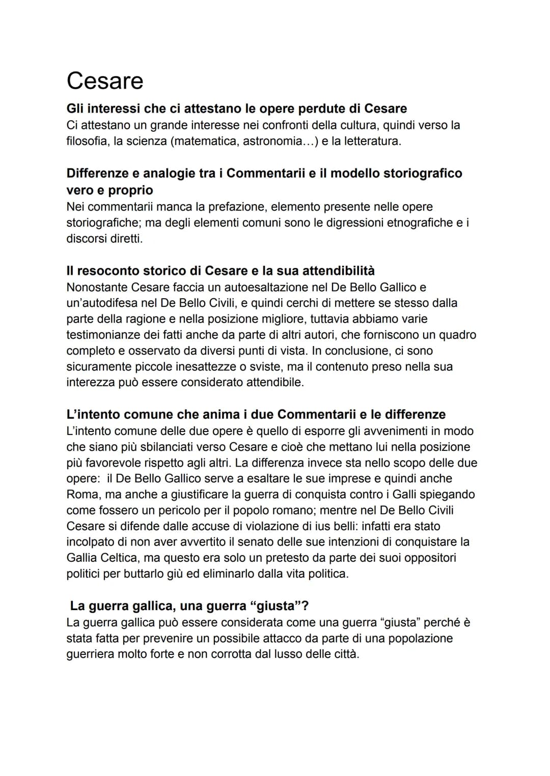 Cesare
Gli interessi che ci attestano le opere perdute di Cesare
Ci attestano un grande interesse nei confronti della cultura, quindi verso 