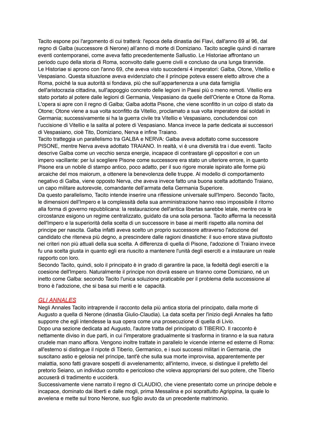 Tacito è uno storiografo latino, come lo erano stati anche Sallustio e Livio. Abbiamo poche
informazioni biografiche. Egli sposò la figlia d