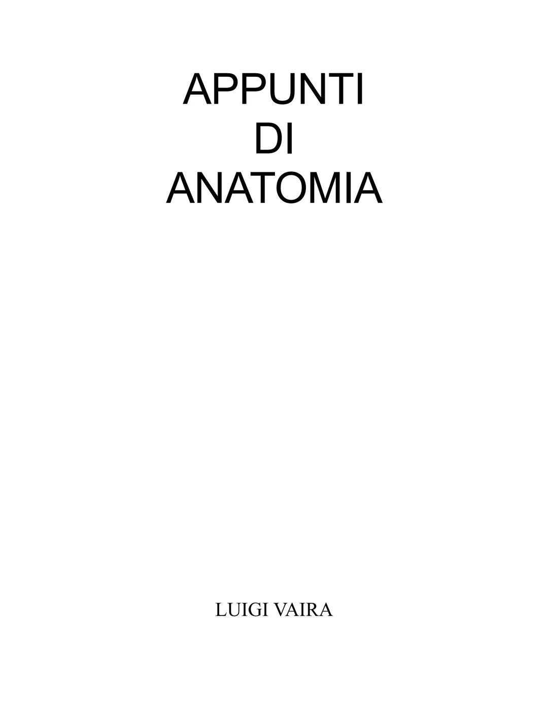 APPUNTI
DI
ΑΝΑΤΟΜΙΑ
LUIGI VAIRA APPARATO CIRCOLATORIO
L'apparato circolatorio è costituito da un insieme di canali di vario calibro, i vasi,