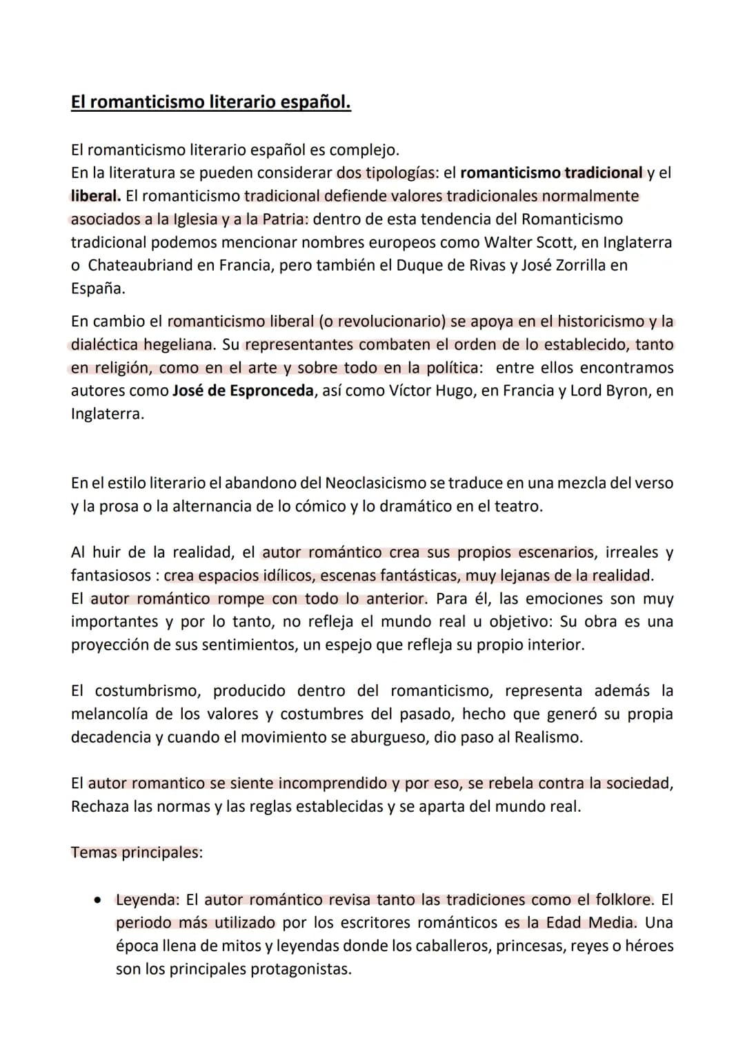 El romanticismo literario español.
El romanticismo literario español es complejo.
En la literatura se pueden considerar dos tipologías: el r