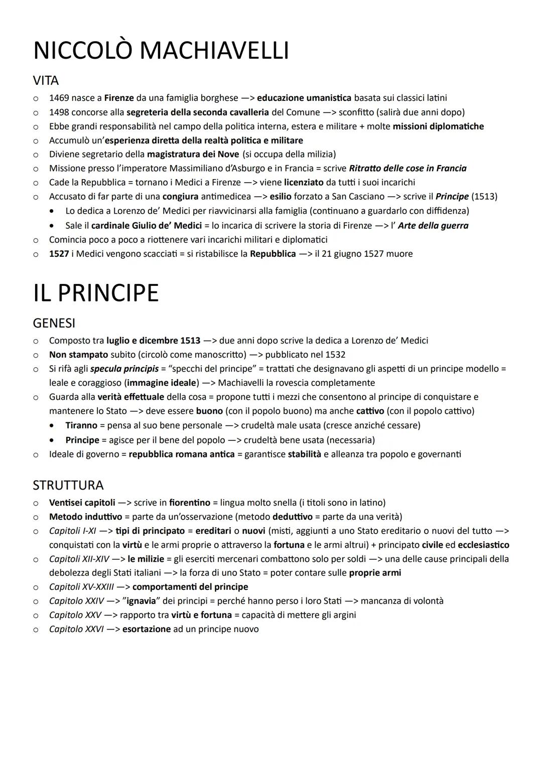 # NICCOLÒ MACHIAVELLI

## VITA

*   1469 nasce a Firenze da una famiglia borghese -> educazione umanistica basata sui classici latini
*   14
