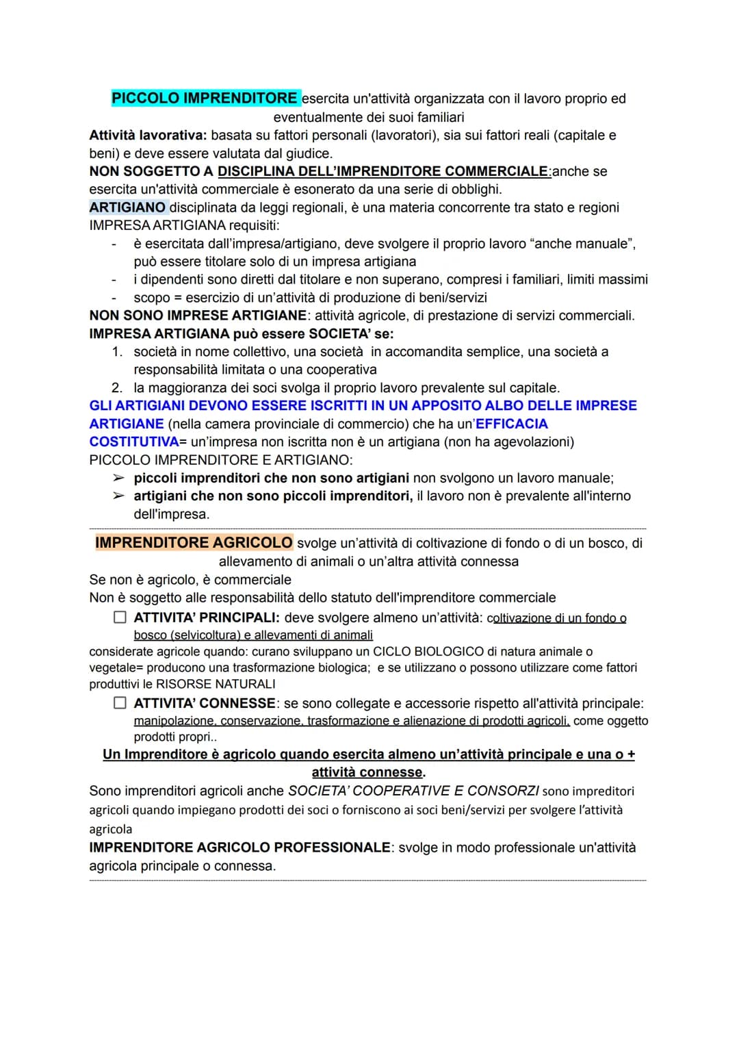 L'IMPRENDITORE
colui che esercita professionalmente un'attività economica organizzata al fine della
produzione o dello scambio di beni o di 