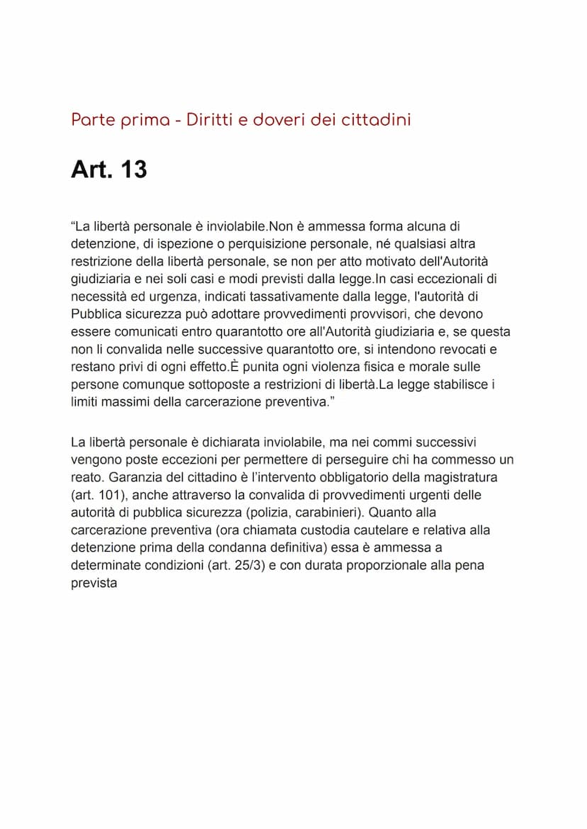 La costituzione
Principi fondamentali
Art. 1
"L'Italia è una Repubblica democratica, fondata sul lavoro.La sovranità
appartiene al popolo, c