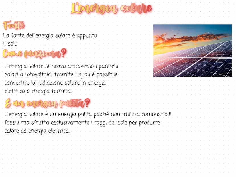 Cosa sono?
Le fonti rinnovabili sono tutte quelle fonti che
che si rinnovano nel tempo
Quali sono?
Le fonti rinnovabili
Le principali fonti 