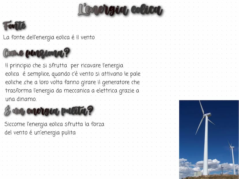 Cosa sono?
Le fonti rinnovabili sono tutte quelle fonti che
che si rinnovano nel tempo
Quali sono?
Le fonti rinnovabili
Le principali fonti 