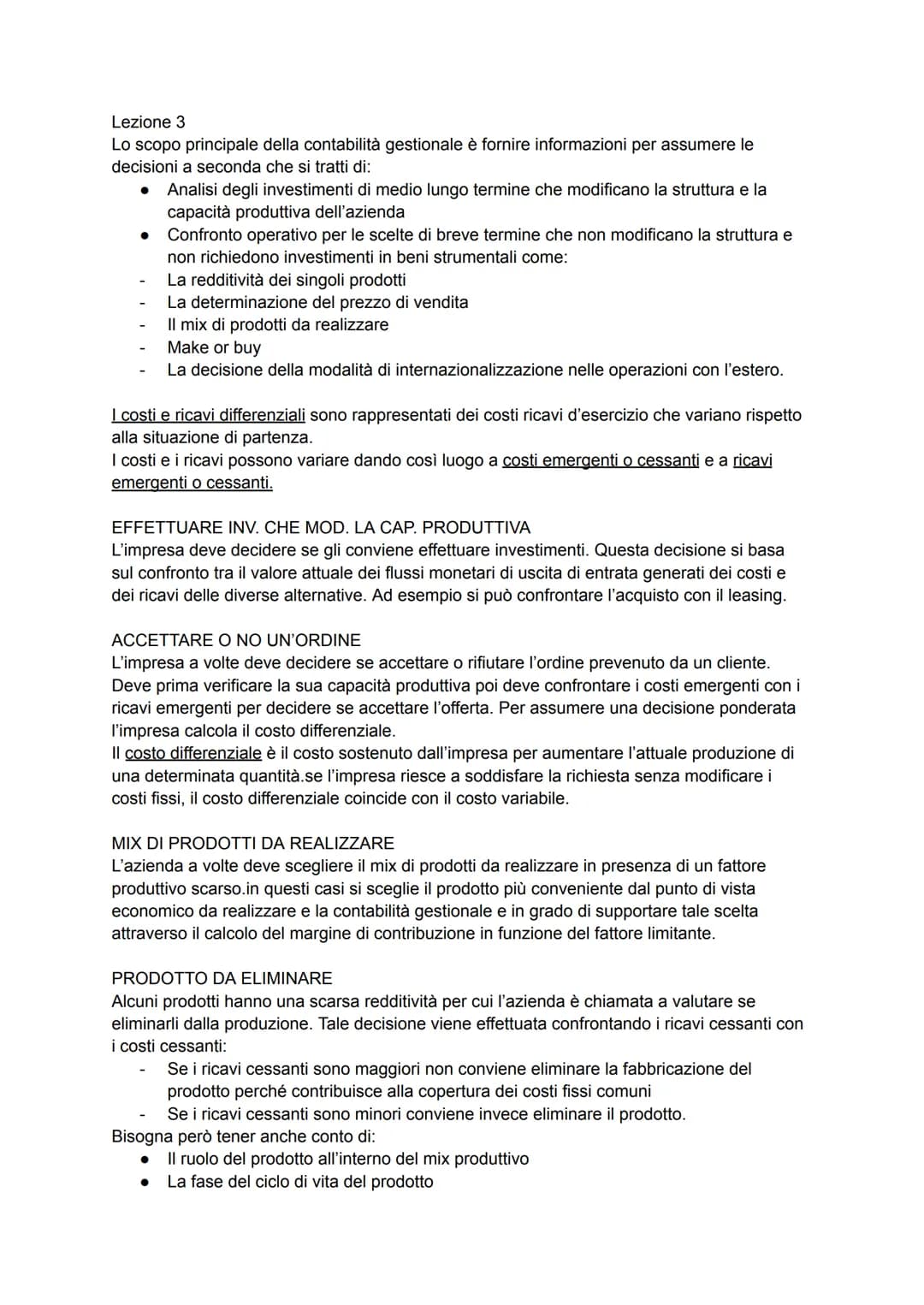 LA CONTABILITà GESTIONALE
II il sistema informativo direzionale supporta gli organi direzionali nell'assumere le decisioni
attraverso proces