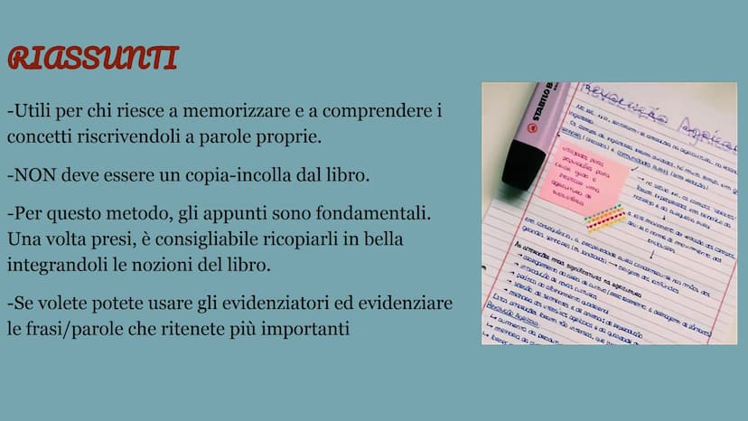 METODO
DI
STUDIO PREMESSA:
-Non esiste un metodo di studio giusto o
sbagliato, perché ognuno di noi comprende e studia a
modo suo.
-Non esis