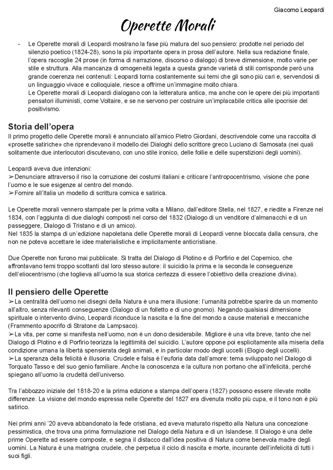 Le Operette Morali - Leopardi 