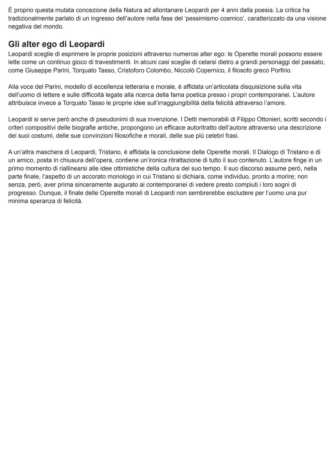 Giacomo Leopardi
Operette Morali
Le Operette morali di Leopardi mostrano la fase più matura del suo pensiero: prodotte nel periodo del
silen