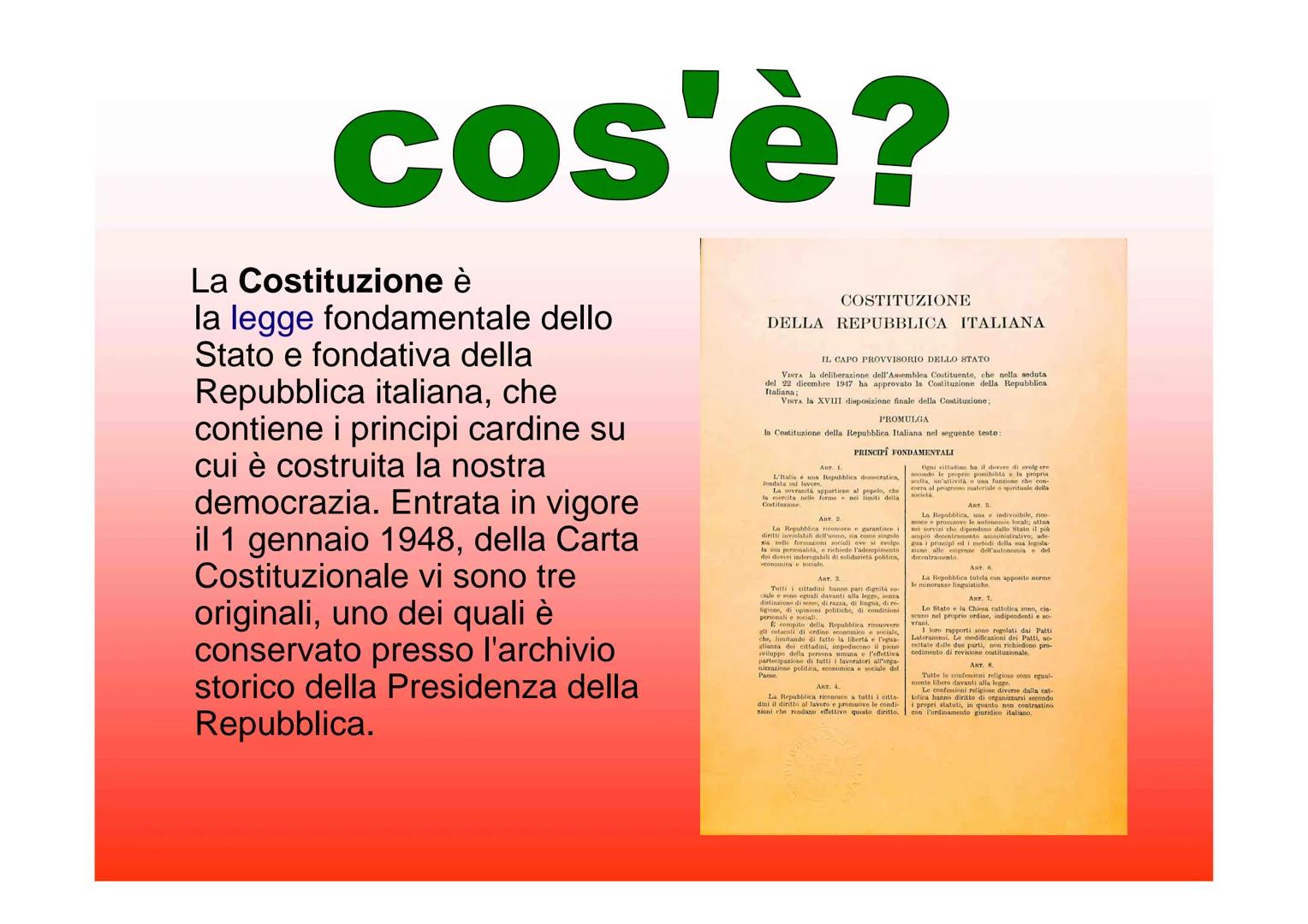 # LACOSTITUZIONE IFTALING

Coils Pasta EDIZIONE STRAORDINARIA

GAZZETTA UFFICIALE

PARTE FRIMA Mon-Satato, 171047

COSTITUZIONE

DELLA

REPU