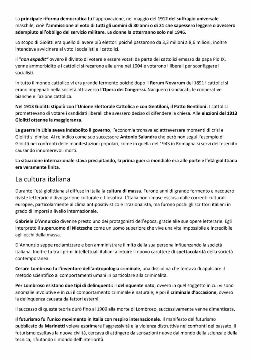 La società di massa
La massa è un insieme omogeneo in cui singoli individui scompaiono rispetto a un gruppo nuovo e più
importante soggetto 