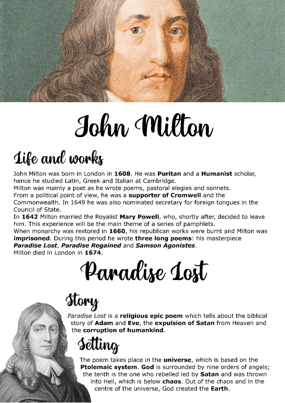 John Milton and Paradise Lost