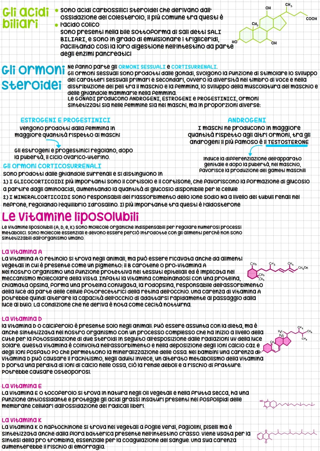 I Lipidi
I lipidi sono dei composti chimicamente eterogenei per struttura
e hanno la caratteristica di essere insolubili in acqua ma solubil
