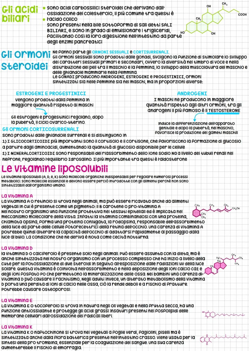 I Lipidi
I lipidi sono dei composti chimicamente eterogenei per struttura
e hanno la caratteristica di essere insolubili in acqua ma solubil