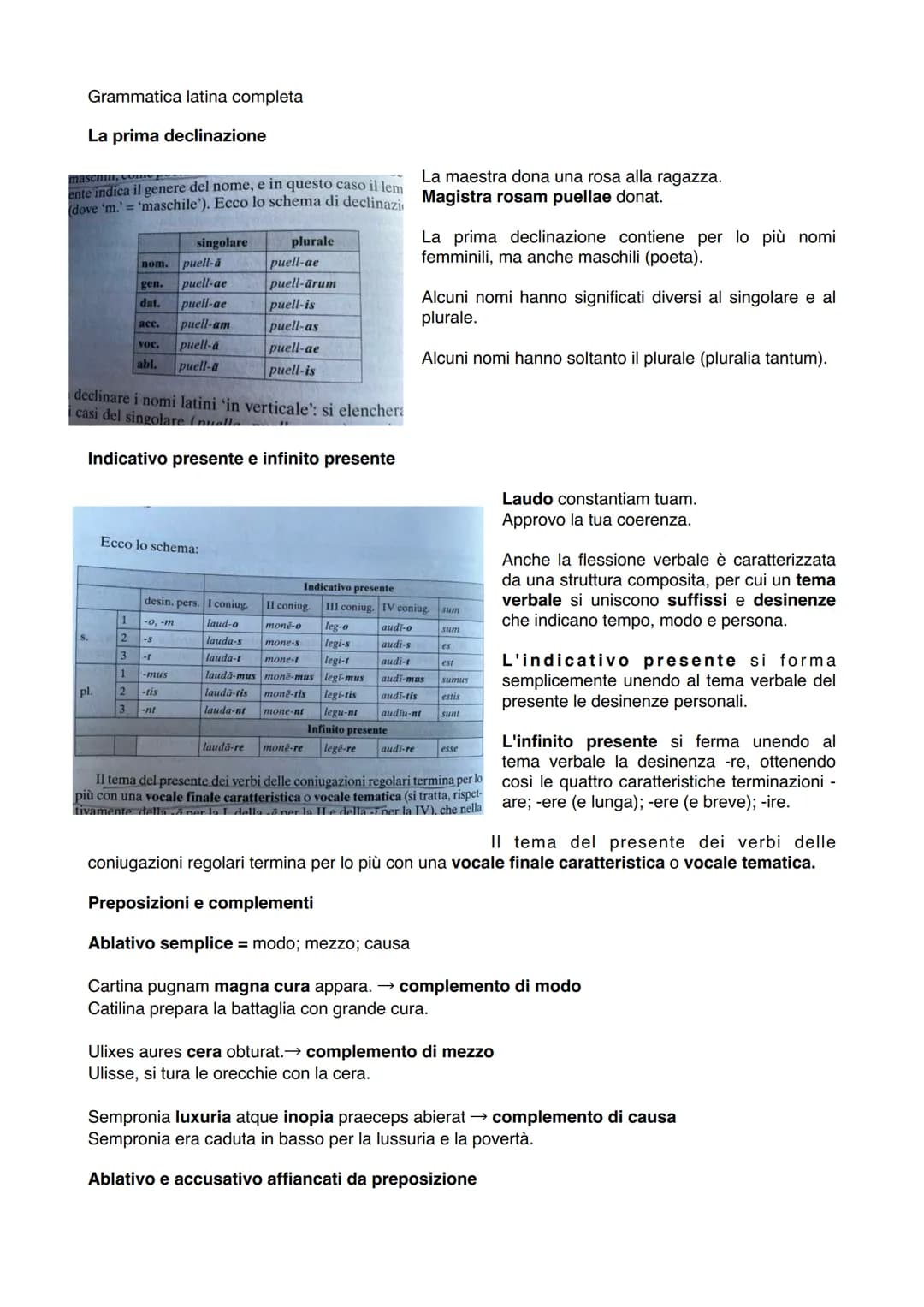 Grammatica latina completa
La prima declinazione
maschi, come
ente indica il genere del nome, e in questo caso il lem
(dove 'm.' = 'maschile