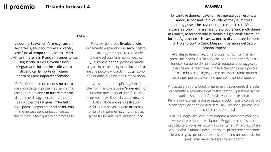 Il proemio-orlando furioso