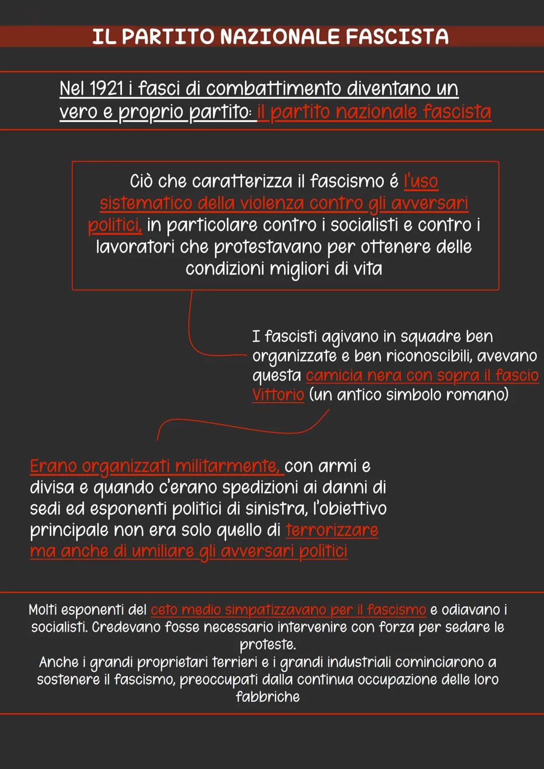 Il faseisuto
La fine della prima guerra mondiale ha lasciato in una grande crisi economica
e sociale in Italia. I problemi principali erano 