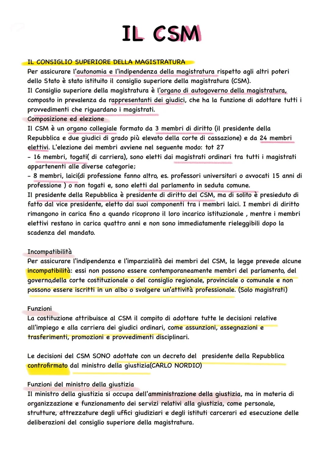 LA MAGISTRATURA
MAGISTRATURA = È formata da Magistrati (Giudici e Pubblici Ministeri)
-Organo dello Stato che accerta se le norme giuridiche