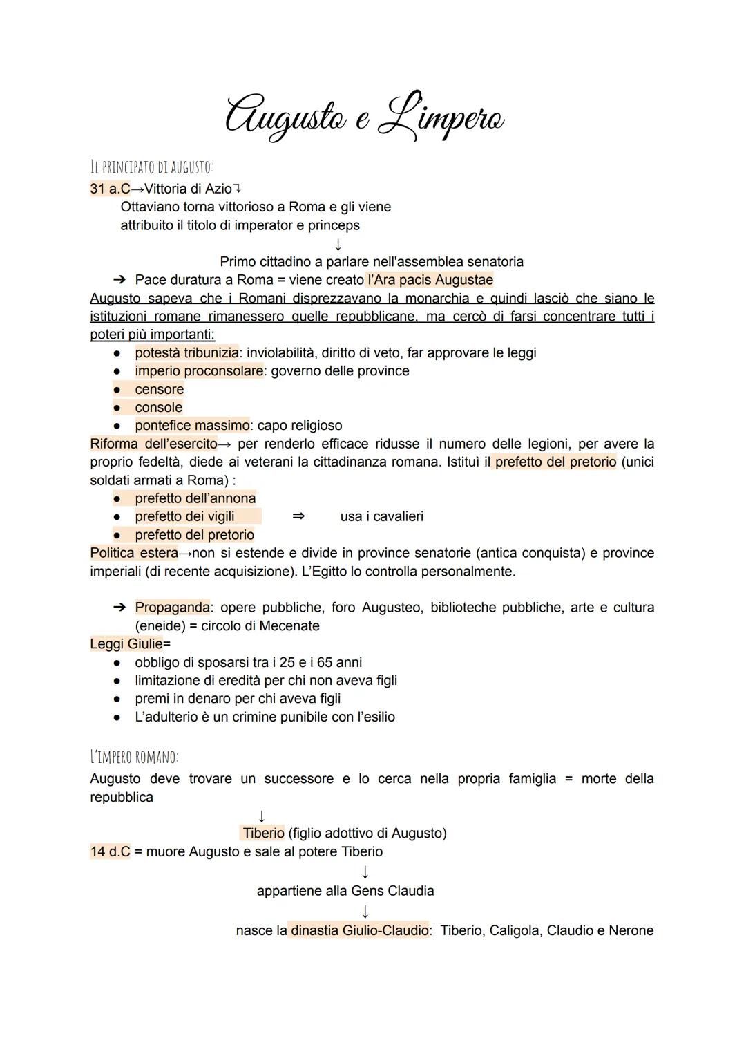IL PRINCIPATO DI AUGUSTO:
31 a.C→Vittoria di Azio
Augusto e Limpero
Ottaviano torna vittorioso a Roma e gli viene
attribuito il titolo di im