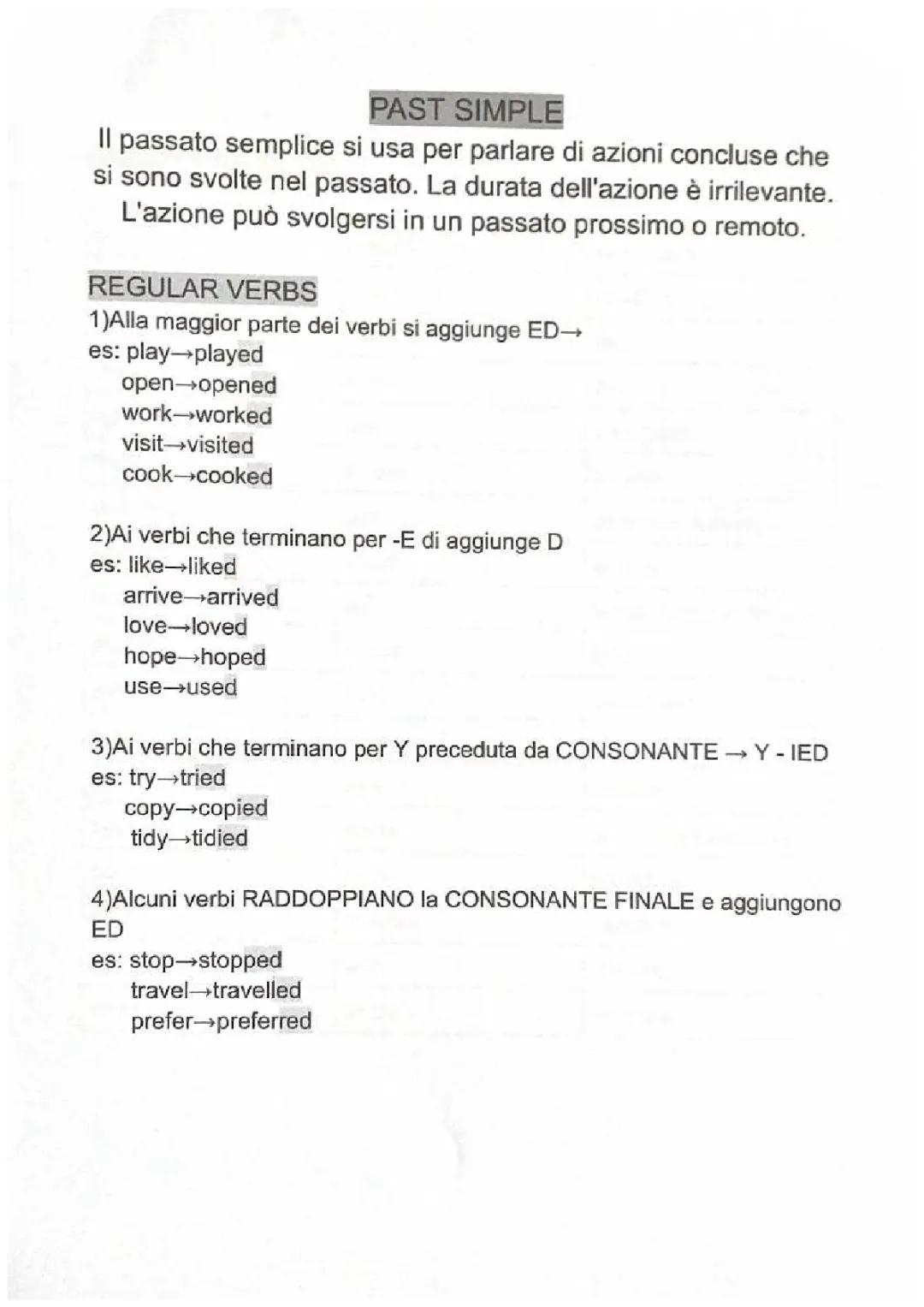 PAST SIMPLE REGULAR AND IRREGULAR VERBS
