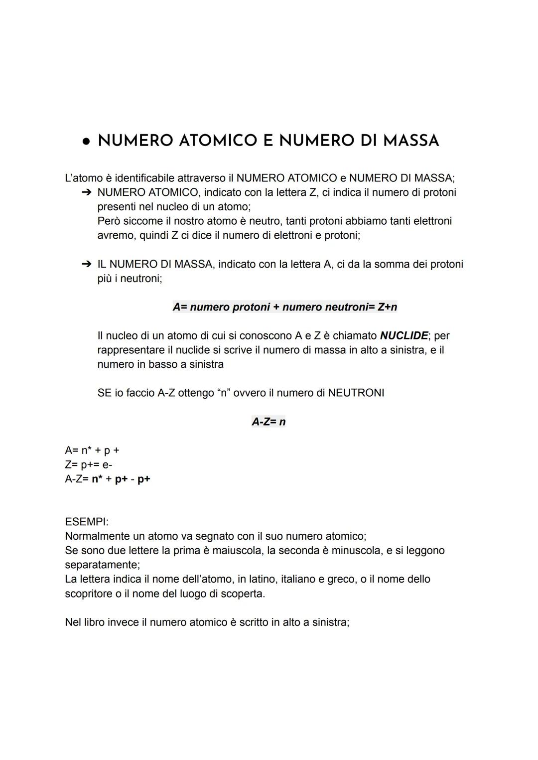 LE PARTICELLE DELL'ATOMO
La materia ha una proprietà importante, ovvero la massa, che possiamo misurare
con la bilancia; possiede anche un'a