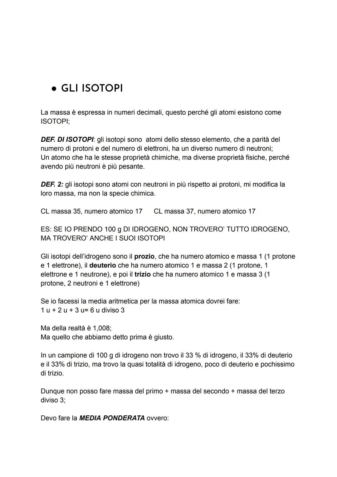 LE PARTICELLE DELL'ATOMO
La materia ha una proprietà importante, ovvero la massa, che possiamo misurare
con la bilancia; possiede anche un'a