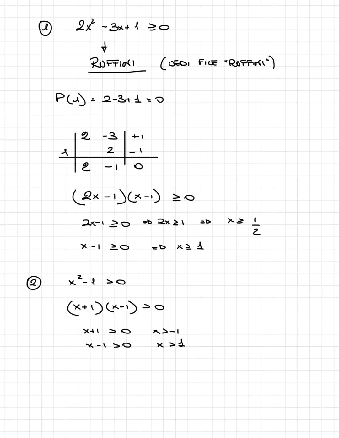 Disequazioni Fratte
2x²-3x+1 So
x²-1
ES
SUOLGIMENT
2.
Ⓒ
2
TROVARE G
2
x²-1
x-1=0
DENDALINATORE #0
DIFF. DI
QUADRATI
ما
CONDIZIONI
NOME RATOR