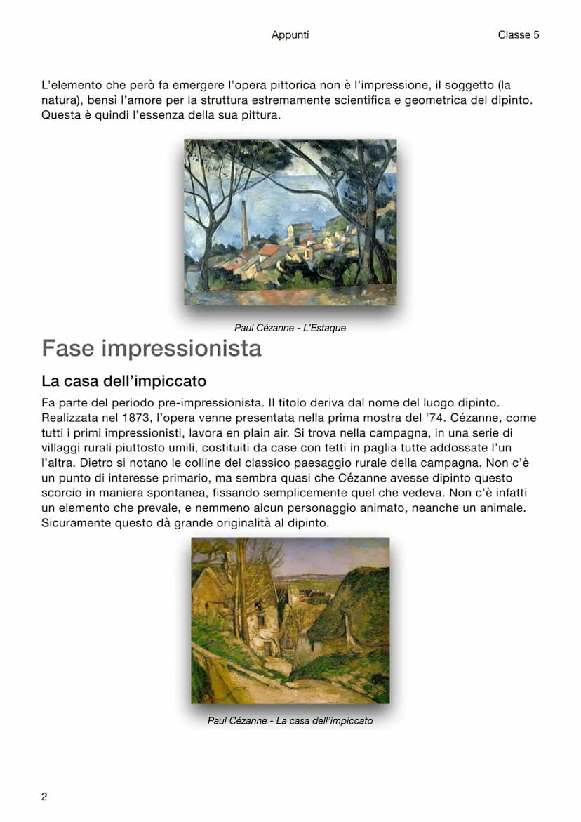 Appunti
Storia dell'arte
Paul Cézanne
Classe 5
Introduzione
Paul Cézanne viene annoverato tra i neoimpressionisti perché vuole dare rigore
s