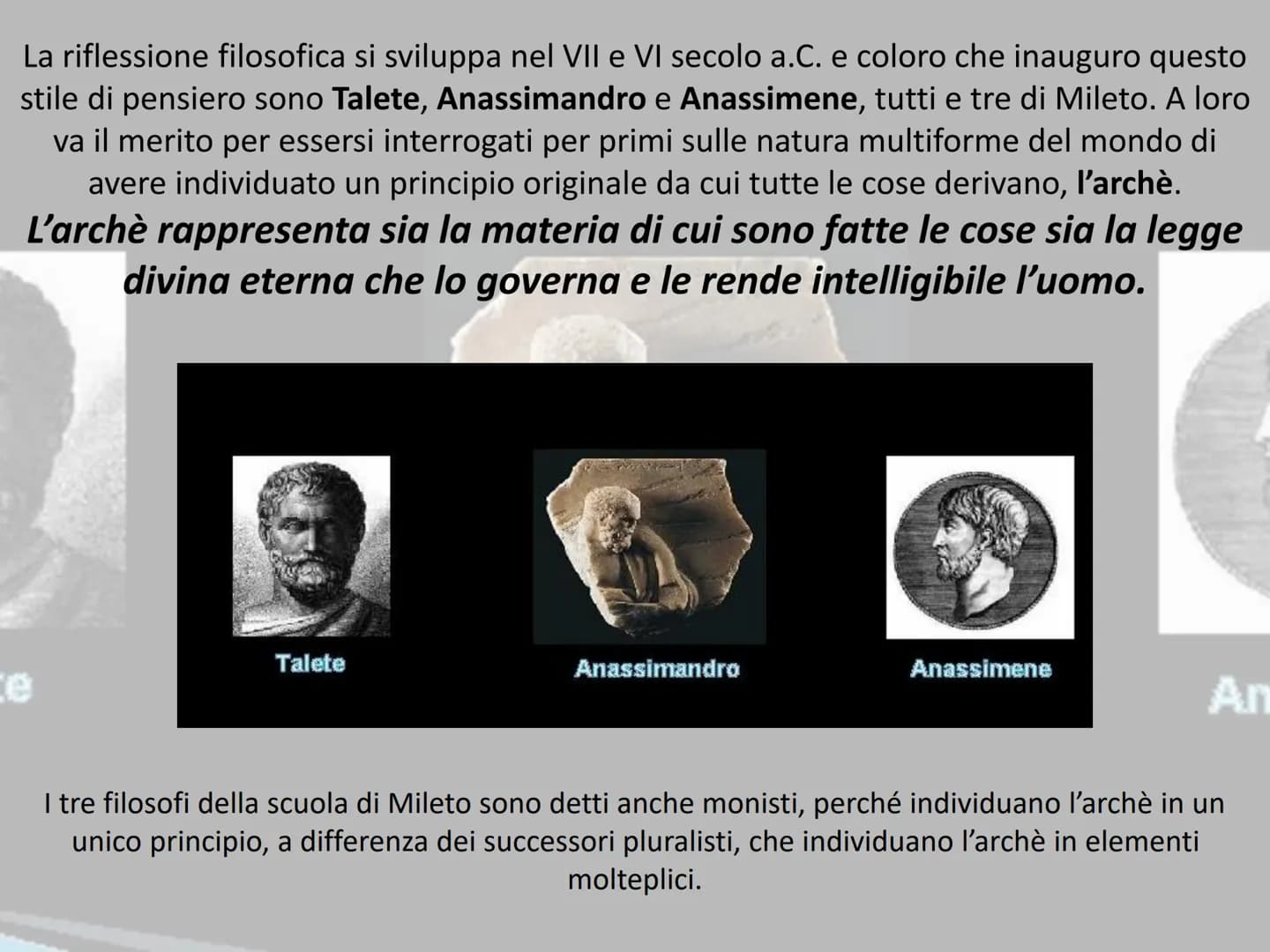 FILOSOFIA
/fi-lo-so-fi-a/
in greco antico: pλooopía, philosophía,
composto di puλeiv (phileîn), "amare",
e oopía (sophía), "sapienza", ossia