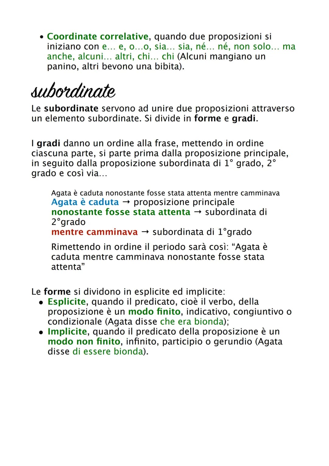PROPOSIZIONE COORDINATE
E SUBORDINATE
proposizione
La proposizione è un parte di una frase
che contiene un verbo e può essere
completa in sé