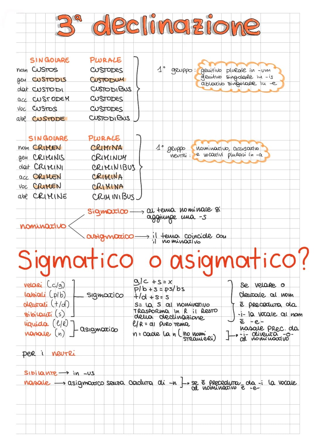 La terza declinazione latina.