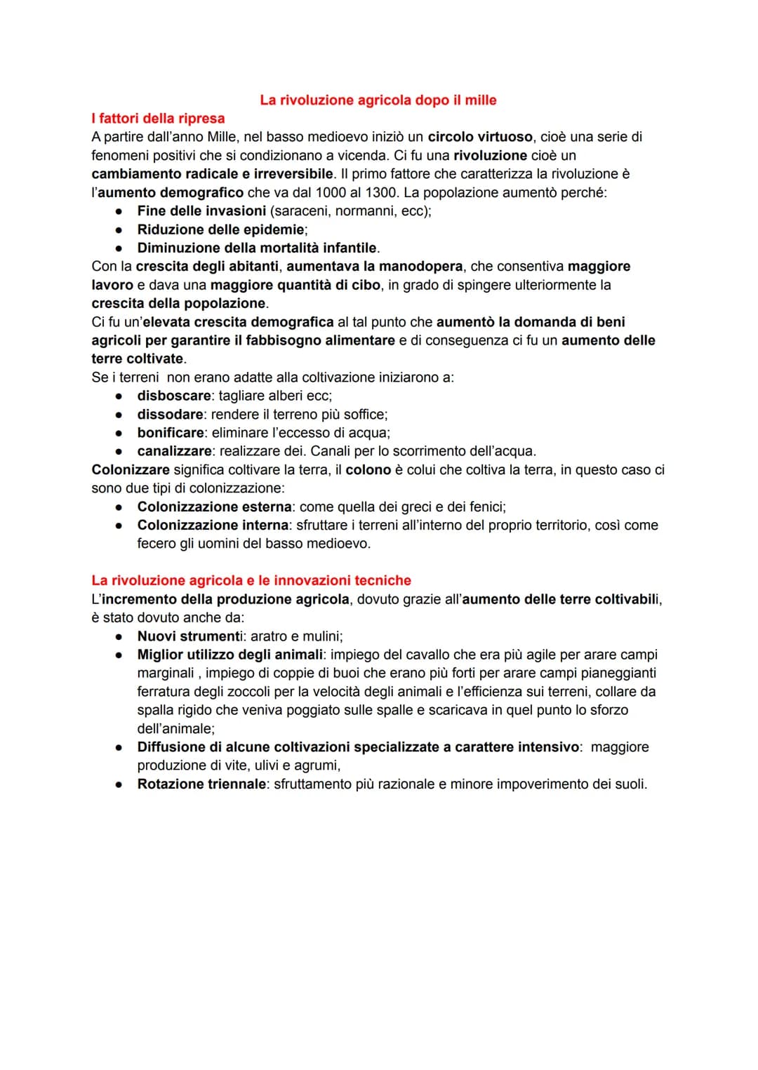 
<h2 id="ifattoridellaripresa">I fattori della ripresa</h2>
<p>A partire dall'anno Mille, nel basso medioevo iniziò un circolo virtuoso, cio