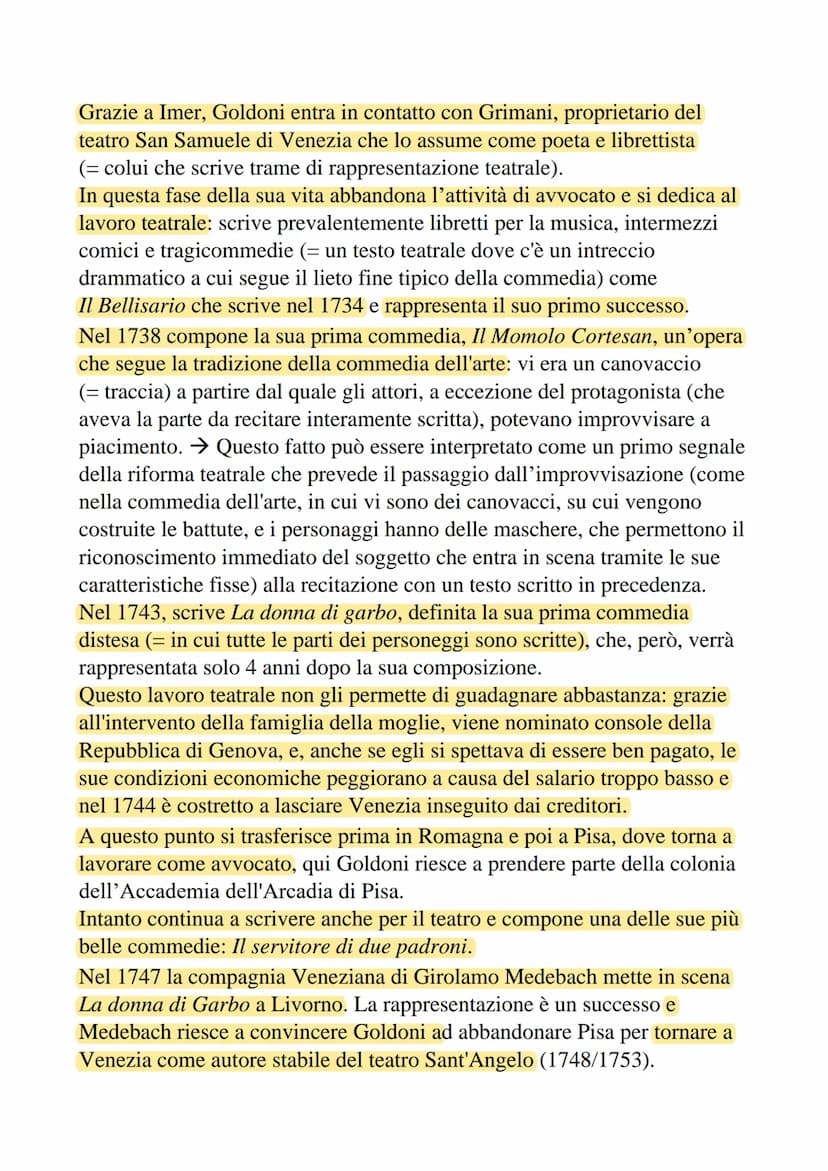 Carlo Goldoni
La Vita
Carlo Goldoni nasce a Venezia nel 1707 e nei primi anni della sua vita, a
causa del lavoro del padre (medico), gira pe