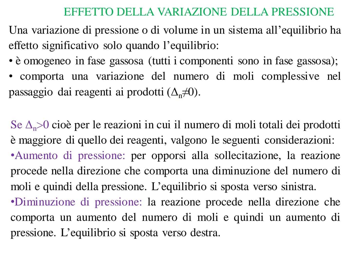 EQUILIBRIO CHIMICO REAZIONI IRREVERSIBILI
A reazione avvenuta, se nel sistema sono presenti solo i prodotti e le
concentrazioni dei reagenti