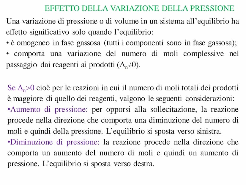 EQUILIBRIO CHIMICO REAZIONI IRREVERSIBILI
A reazione avvenuta, se nel sistema sono presenti solo i prodotti e le
concentrazioni dei reagenti