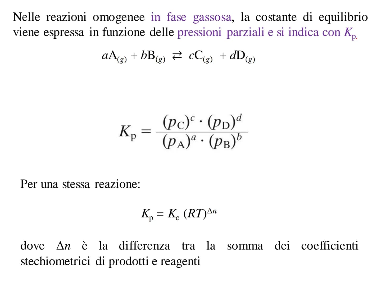 EQUILIBRIO CHIMICO REAZIONI IRREVERSIBILI
A reazione avvenuta, se nel sistema sono presenti solo i prodotti e le
concentrazioni dei reagenti