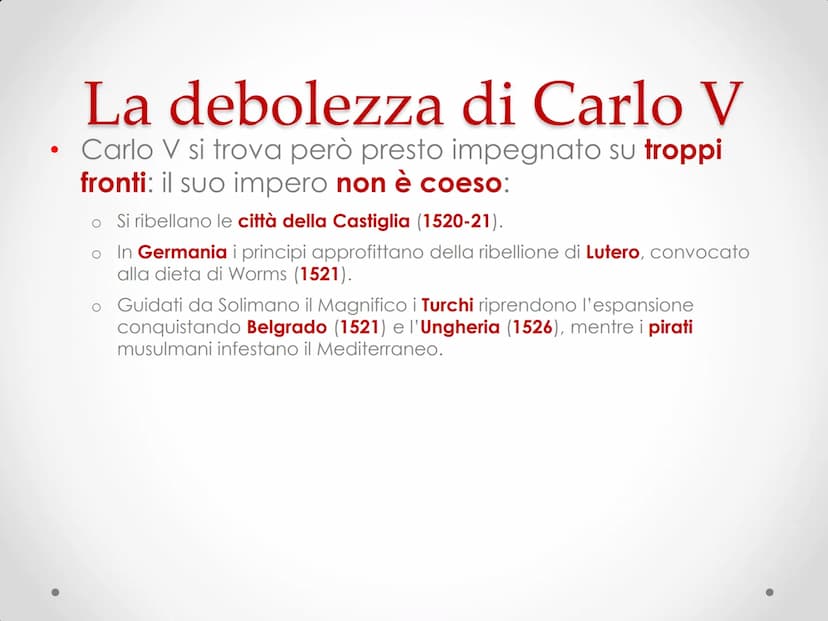 Carlo V
e la ripresa imperiale Le eredità di Carlo V d'Asburgo
Borgogna
Maria
di Borgogna
(†1482)
Asburgo
Massimiliano
I di Asburgo
Imperato