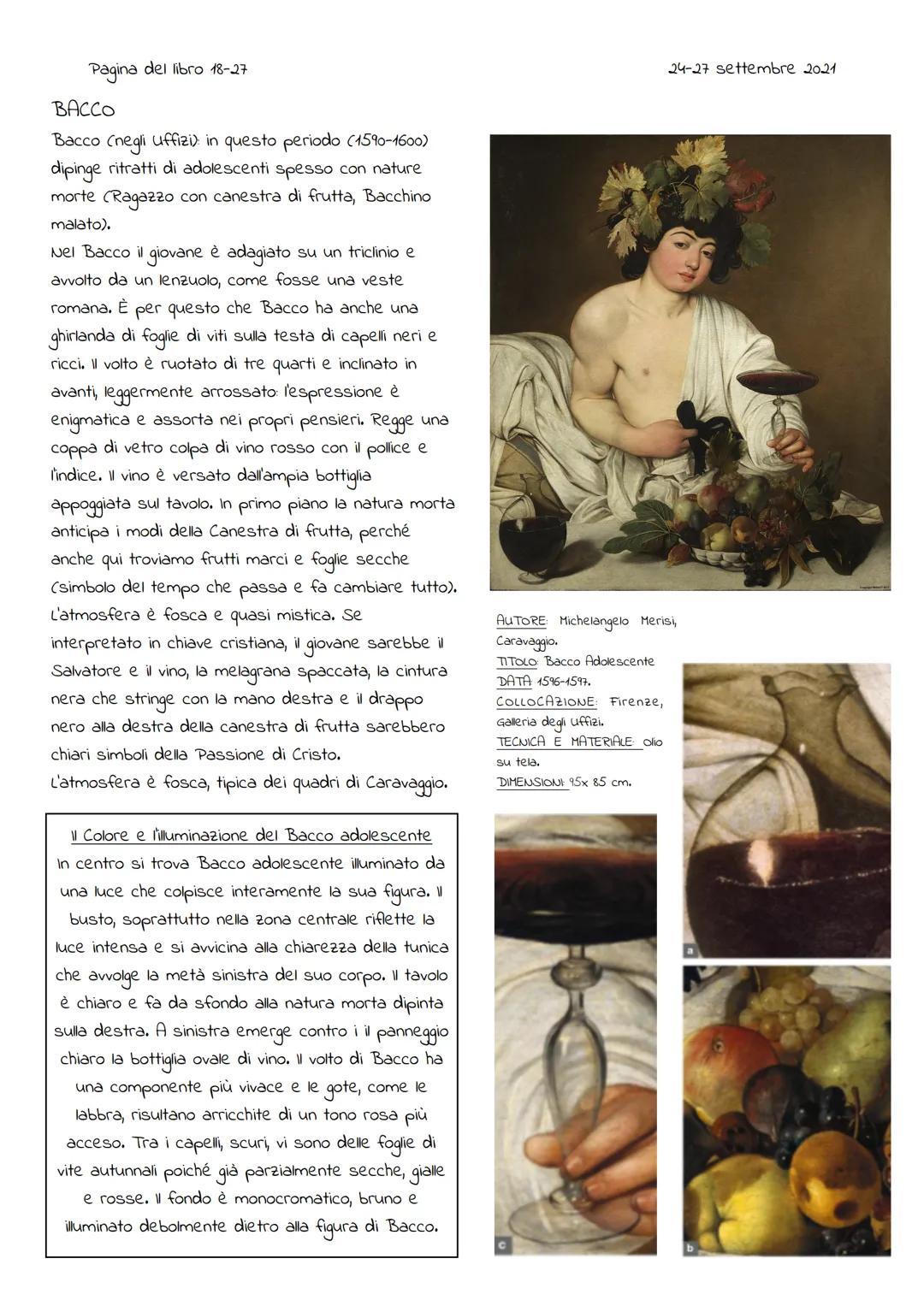 Pagina del libro 18-27
24-27 settembre 2021
CARAVAGGIO
VITA
Michelangelo Merisi, detto "il Caravaggio" nasce a Milano nel 1571 da una
famigl