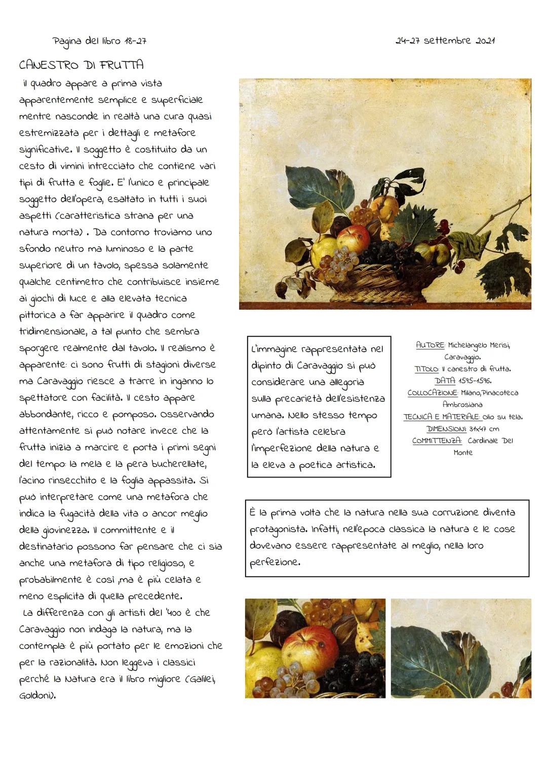 Pagina del libro 18-27
24-27 settembre 2021
CARAVAGGIO
VITA
Michelangelo Merisi, detto "il Caravaggio" nasce a Milano nel 1571 da una
famigl
