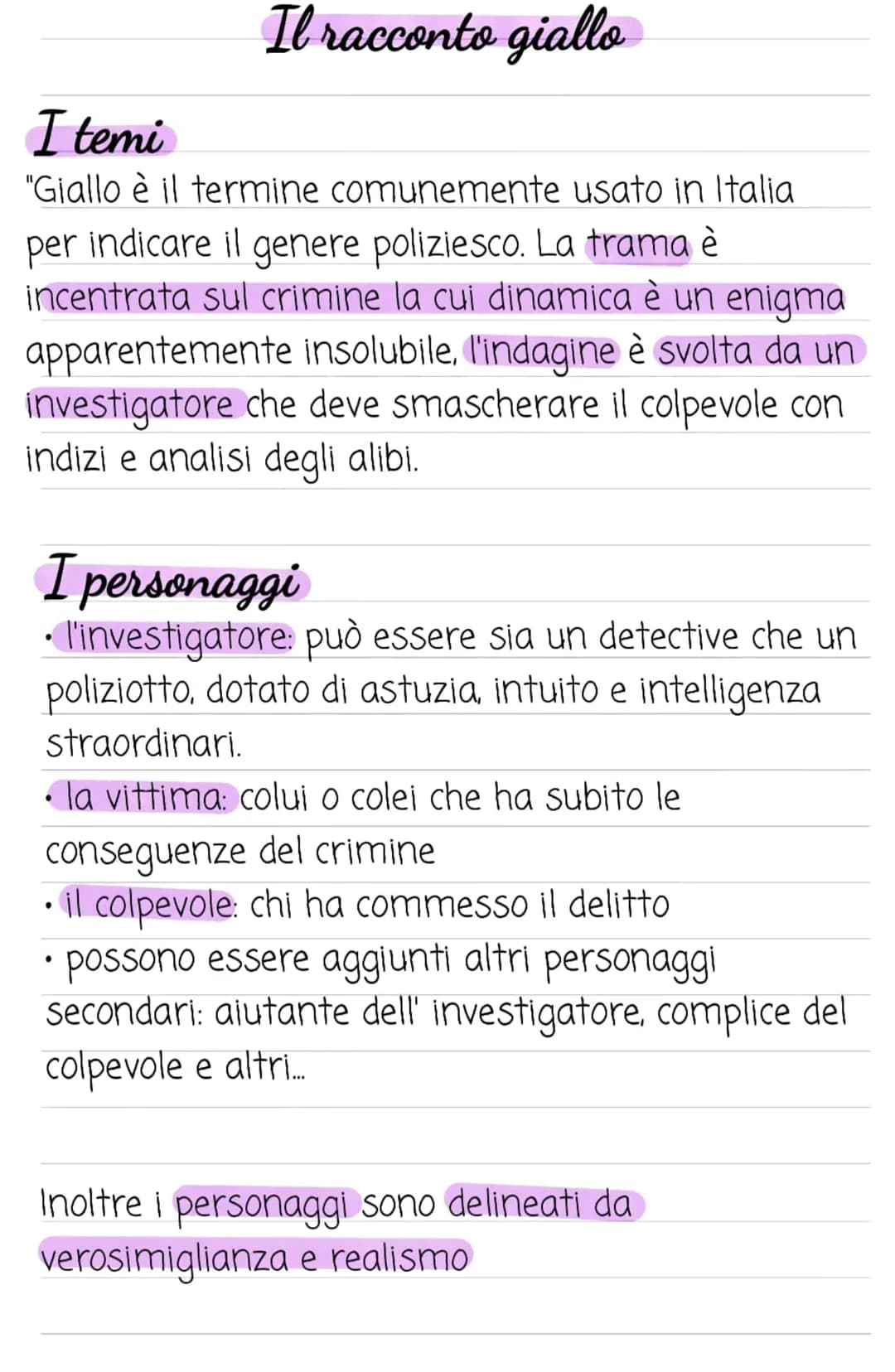 Il racconto giallo
I temi
"Giallo è il termine comunemente usato in Italia
per indicare il genere poliziesco. La trama è
incentrata sul crim